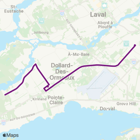 STM Express Pierrefonds map