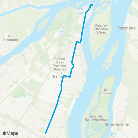 STM Express Bout-de-l'Île map