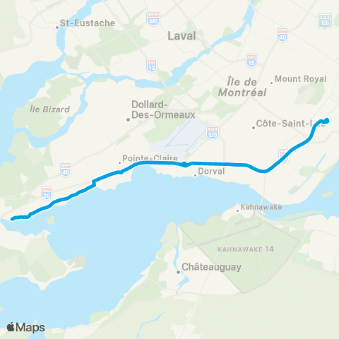 STM Express Bord-du-Lac map