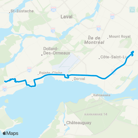 STM Express Anse-À-l'Orme map