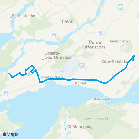 STM Express Antoine-Faucon map