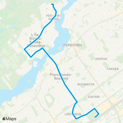 STM Île-Bizard map