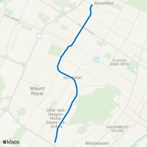 STM Ligne Bleue map