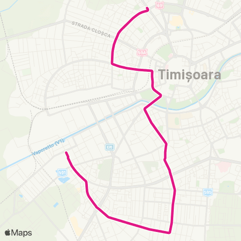 Transport Public Timișoara Bulevardul Dâmbovița - Calea Torontalului (Ciocanul) map