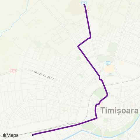 Transport Public Timișoara Gheorghe Barițiu - Universitatea de Științele Vieții map