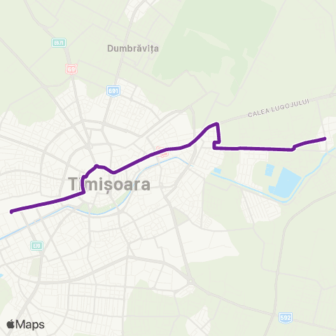 Transport Public Timișoara Gheorghe Barițiu - Ghiroda (Ialomița) map