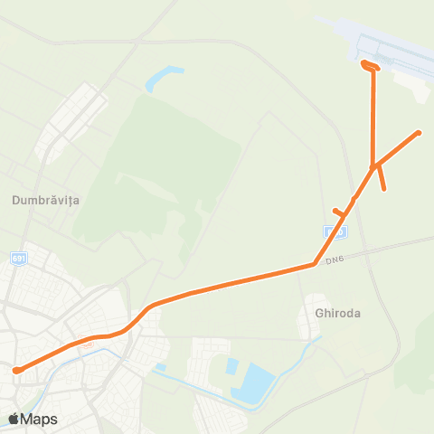 Transport Public Timișoara Bastion - Aeroport map