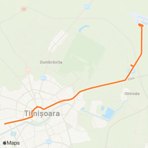 Transport Public Timișoara Barițiu - Aeroport map