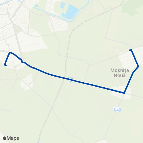 Transport Public Timișoara Timișoara - Moșnița Nouă / Moșnița Veche map