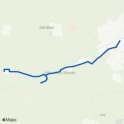 Transport Public Timișoara Timișoara - Sânmihaiu Român / Sânmihaiul German map