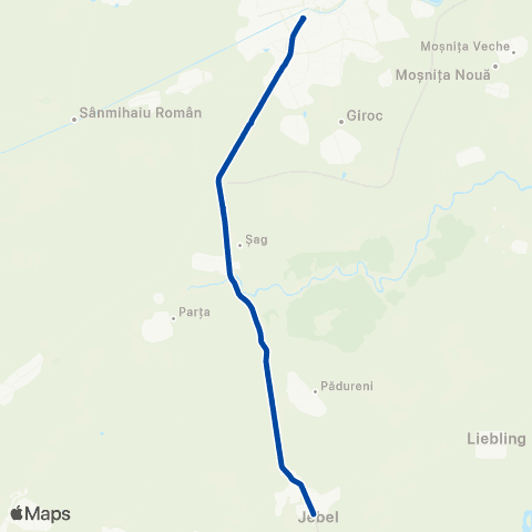 Transport Public Timișoara Timișoara - Jebel map