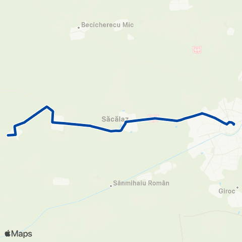 Transport Public Timișoara Timișoara - Săcălaz / Beregsău Mic map