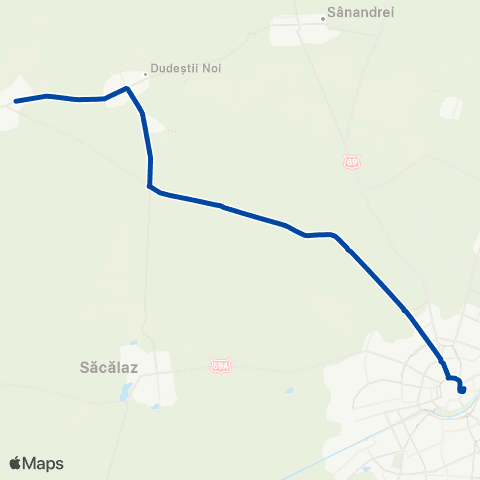 Transport Public Timișoara Timișoara - Becicherecu Mic / Dudeștii Noi map