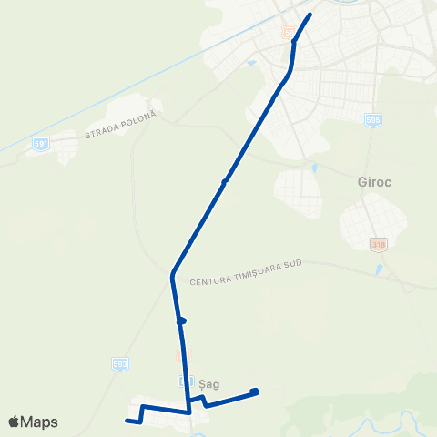 Transport Public Timișoara Timișoara - Șag map