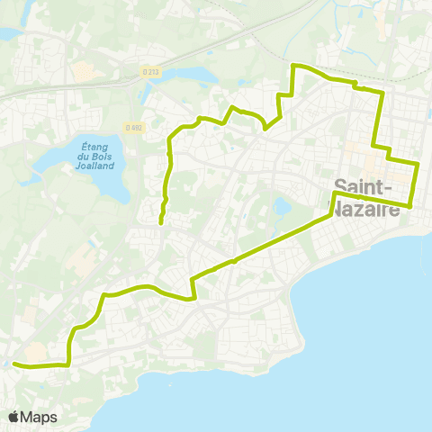 Ycéo Mobilité St-NAZAIRE Océanis 2 - St-NAZAIRE Voltaire-Landettes map