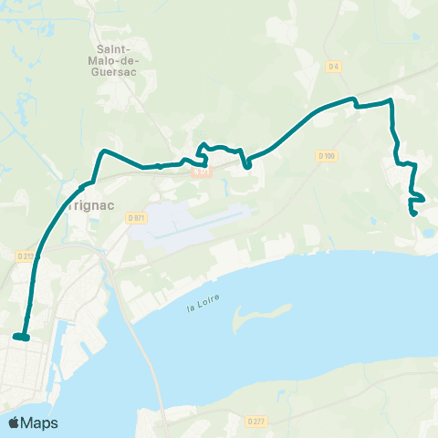 Ycéo Mobilité SAINT-NAZAIRE Gare - DONGES Gare map