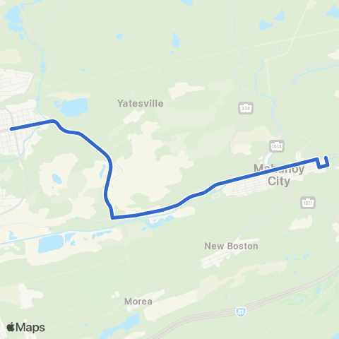 STS - Schuylkill Transportation System Mahanoy City map