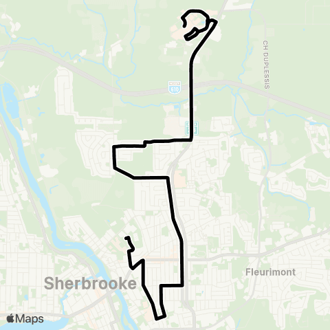 STS CHUS - Fleurimont ↔︎ Station du Cégep map