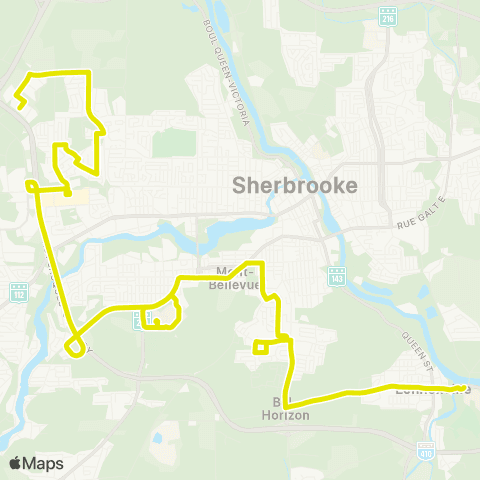 STS Plateau St-Joseph ↔︎ Université Bishop's map