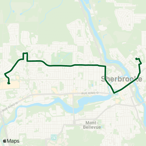 STS Station du Cégep ↔︎ Carrefour de l'Estrie map
