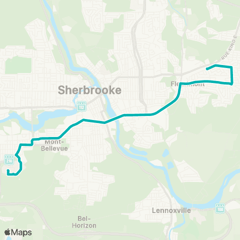 STS Raby - Normand ↔︎ Uni de Sherbrooke map