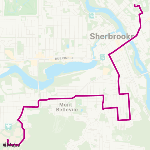 STS Station du Cégep ↔︎ Uni de Sherbrooke map