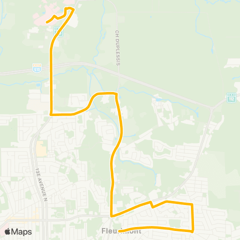 STS CHUS - Fleurimont ↔︎ Pl. Fleurimont / Galvin map