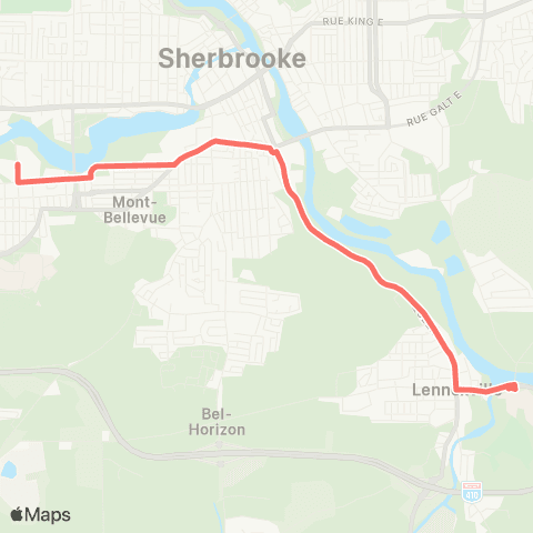 STS Uni Bishop's ↔︎ STS (Roy / Cabana) map