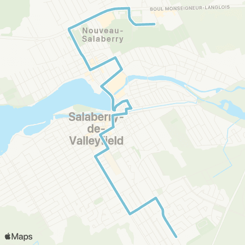 Société de transport de Salaberry-de-Valleyfield (STSV) Ligne 10 map