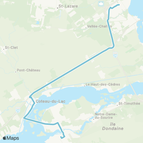 Société de transport de Salaberry-de-Valleyfield (STSV) Ligne 99 map
