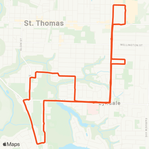 St. Thomas Transit PARKSIDE map