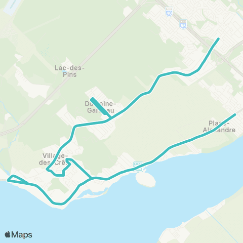 STTR UQTR ↔ Pointe-du-Lac map