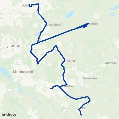 Stuart's Coaches Stravenhouse Road - Wellwynd map