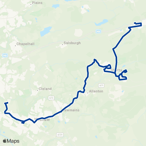 Stuart's Coaches Ravenscraig Sports Ctr - Harthill Services map