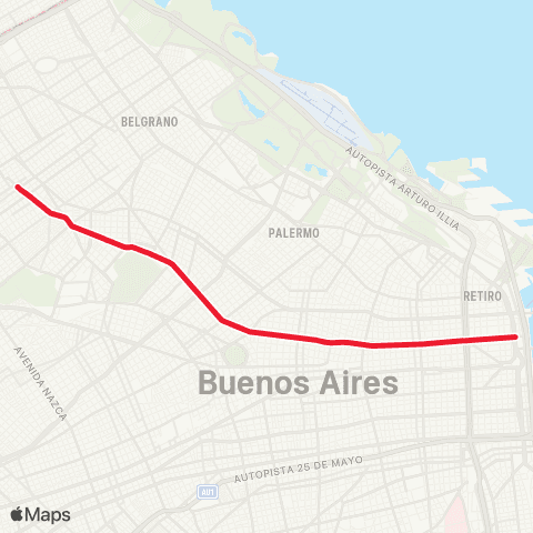 Metrovías Leandro N. Alem - Juan Manuel de Rosas map