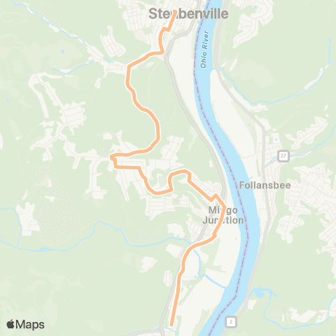 SVRTA Orange - Mingo Junction map