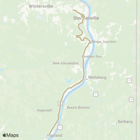 SVRTA Mingo / Rayland - Saturday map