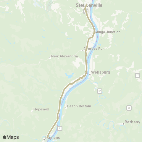 SVRTA Rayland - Tripper map