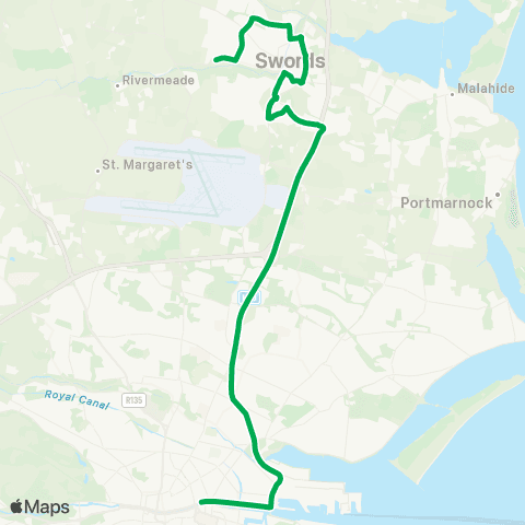 Swords Express Swords - Eden Quay map