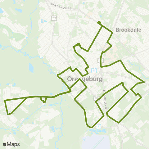 Santee Wateree RTA Green Route map