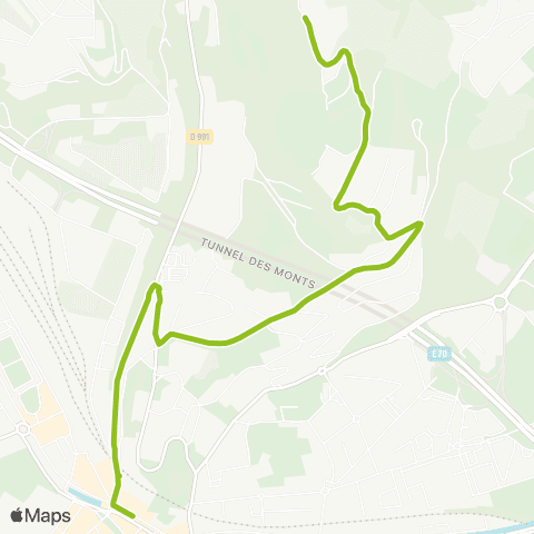 Synchro Les Monts > Gare Ducs map