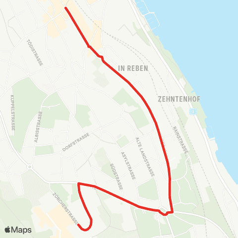 SZU - Sihltal Zürich Uetliberg Bahn Thalwil, Zentrum - Thalwil, Böni map