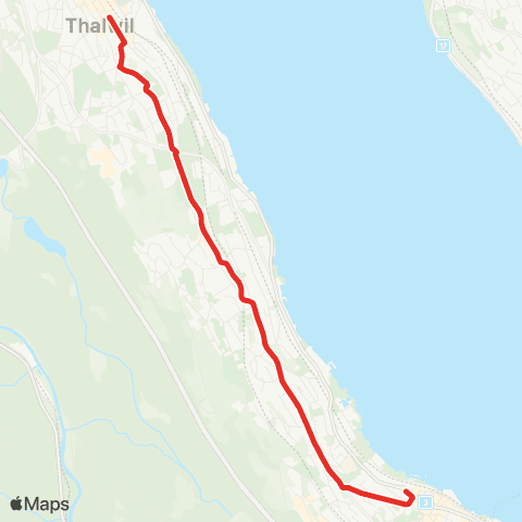 SZU - Sihltal Zürich Uetliberg Bahn Horgen, Bahnhof - Thalwil, Zentrum map