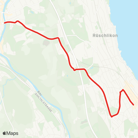SZU - Sihltal Zürich Uetliberg Bahn Thalwil, Zentrum - Adliswil, Bahnhof map