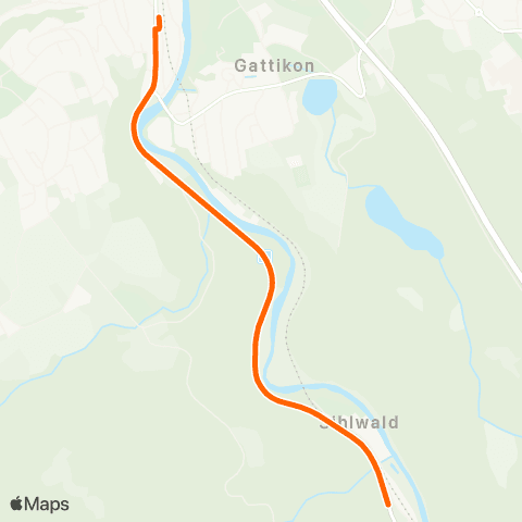 SZU - Sihltal Zürich Uetliberg Bahn Sihlwald, Bahnhof - Langnau-Gattikon, Bahnhof map