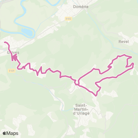 M Réso Gières Gare - Chamandier / St-Martin-d'Uriage la Ronzière / Hautes Vues map