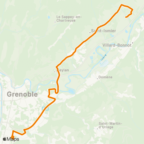 M Réso Bernin Cloyères / Échirolles Marie Curie map