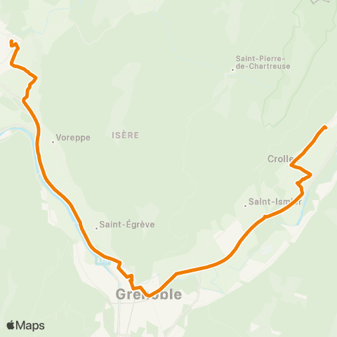 M Réso Voiron - Grenoble - Lumbin map