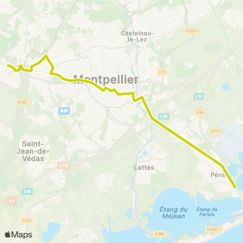 TaM Juvignac - Lattes / Perols map