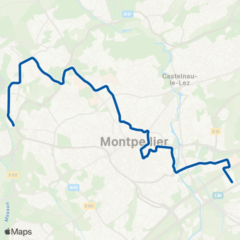 TaM Mosson - Gare Sud de France map